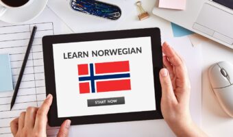 ipad with Norwegian language course for nurses